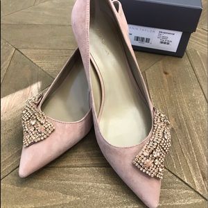 Ann Taylor Kitten Suede Heels Pink Sz 7